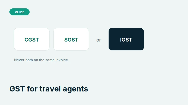 GST for travel agents: CGST and SGST, or IGST, never both